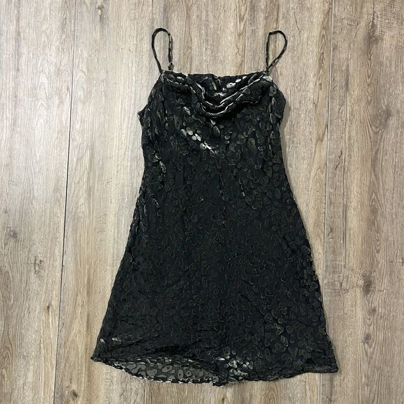 ASTR the Label‎ Dress Gabi Leopard Velvet Womens L Short Mini Slip Sleeveless - Picture 6 of 16